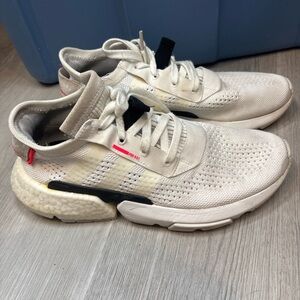 Adidas Men's Cream and Black Sneakers